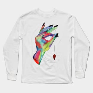 colorful hand holding pendulum Long Sleeve T-Shirt